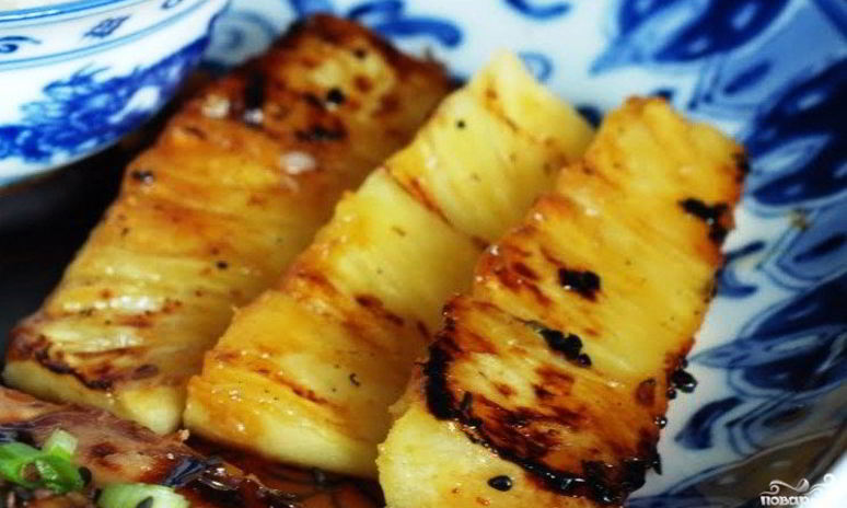 Рецепт ананаса, жареного на гриле