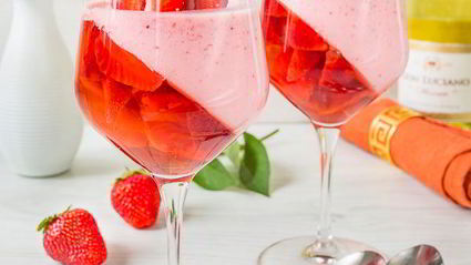 клубничное желе с шампанским