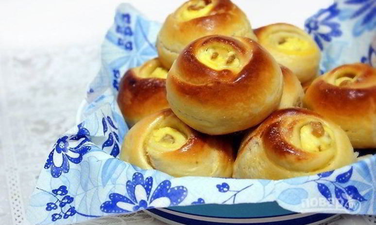 Рецепт булочек с творожным кремом