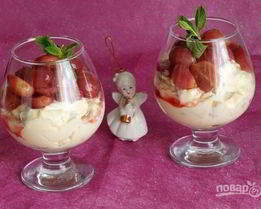 Грушевый крем с виноградом