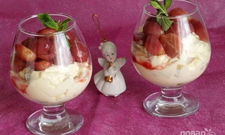 Рецепт грушевого крема с виноградом