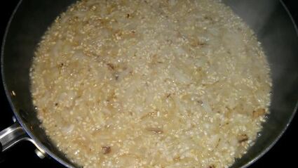 кремовое ризотто с грибами и сыром