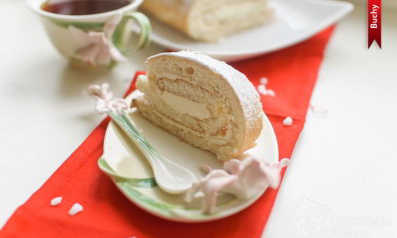 Рецепт рулета с творожным кремом по госту