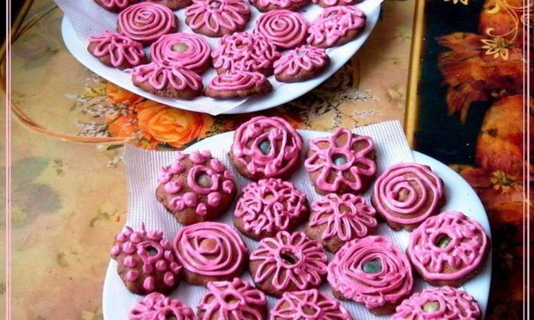 Рецепт шоколадного курабьего с нежным кремом и морскими камешками