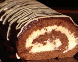 Шоколадный рулет со сливочным кремом по-домашнему