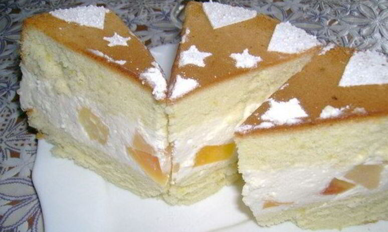 Рецепт сладкого бисквита с творожным кремом