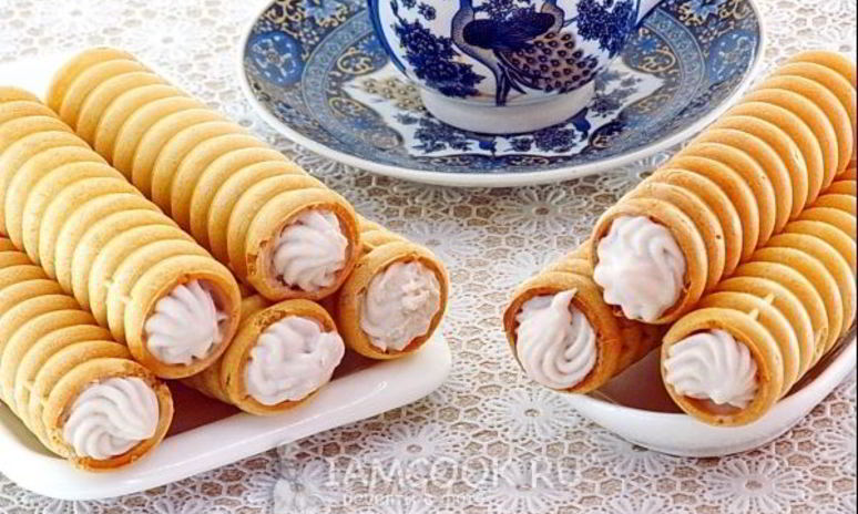 Рецепт трубочек со сметанным кремом