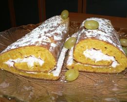 Тыквенный рулет с творожным кремом