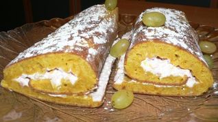 Тыквенный рулет с творожным кремом