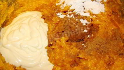 тыквенный рулет с творожным кремом