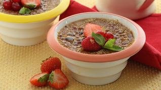 Запеченный крем с ягодами