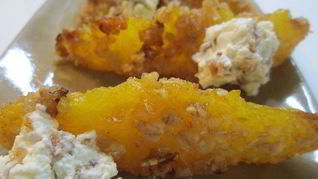 Запеченные дольки апельсинов с творожным кремом