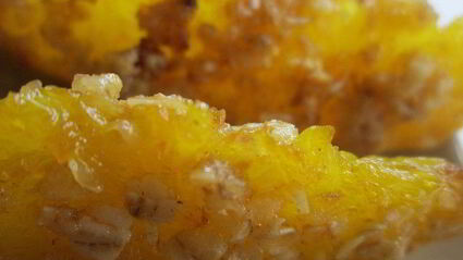 запеченные дольки апельсинов с творожным кремом