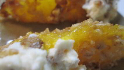 запеченные дольки апельсинов с творожным кремом