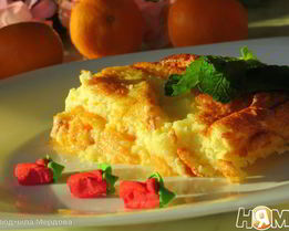 Манный пудинг с мандаринами