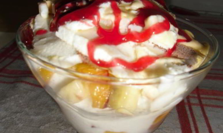 Рецепт десерта мороженое с фруктами