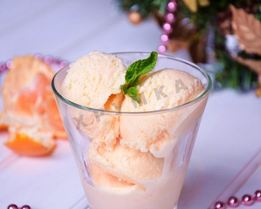 Легкое домашнее мороженое мандариновое