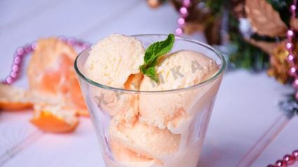 легкое домашнее мороженое мандариновое