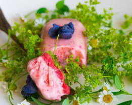 Многослойное мороженое Клубника, ревень, шоколад