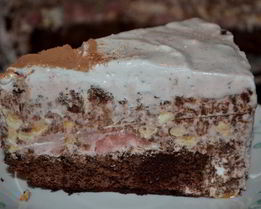 Шоколадный торт-мороженое с маршмэллоу и фундуком