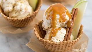 Яблочное мороженое с корицей