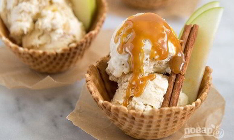 Рецепт яблочного мороженого с корицей