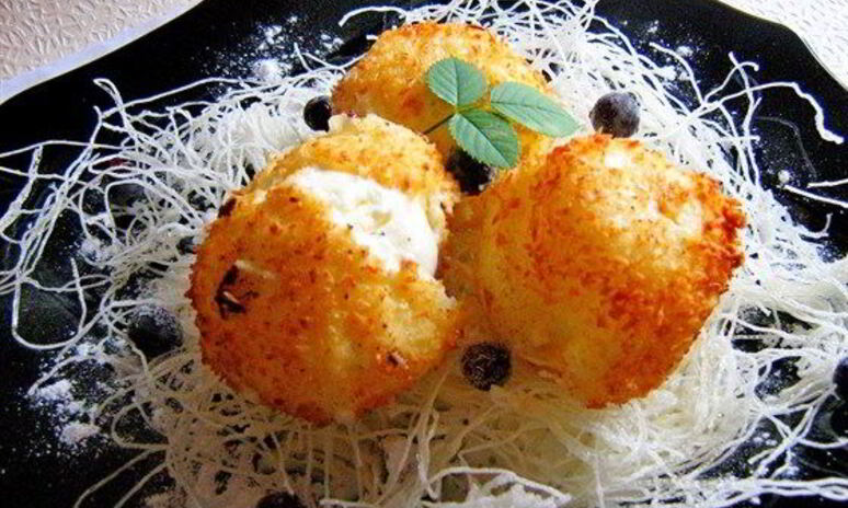 Рецепт жареного мороженого с фунчезой