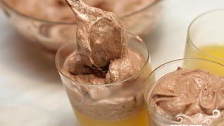 Апельсиновое желе с шоколадным муссом