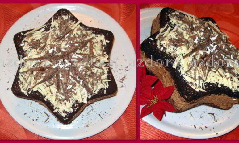 Рецепт рождественской звезды с шоколадным муссом