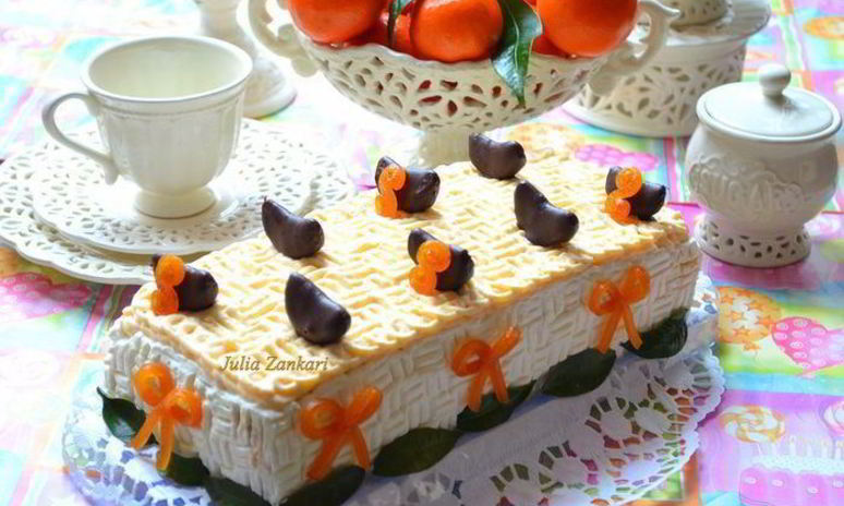 Рецепт тирамису с мандариново-сливочным муссом и шоколадом