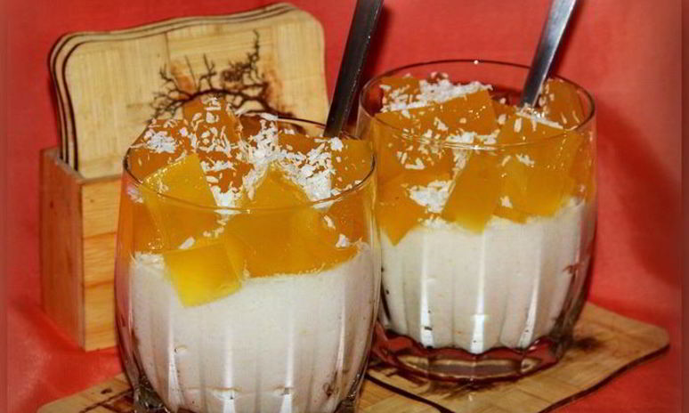 Рецепт творожно-яблочного мусс с апельсиновым желе