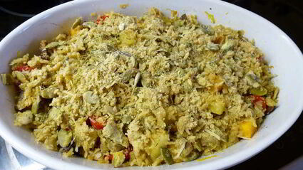 овощной крамбл с тыквой