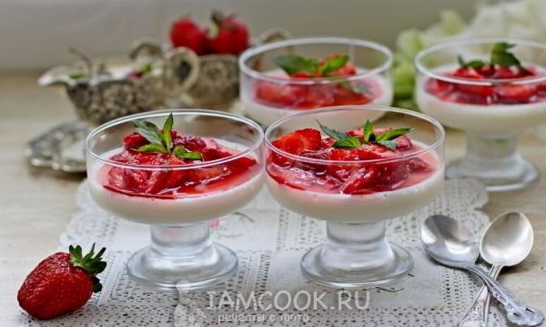 Рецепт панны котта с клубникой