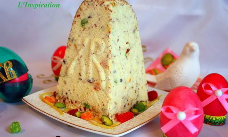 Рецепт нежнейшей ванильной пасхи с миндалем и цукатами