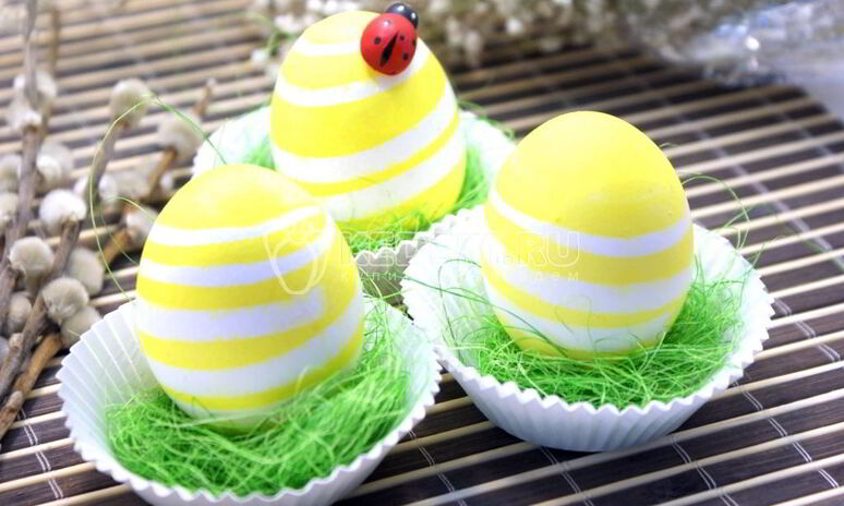 Рецепт пасхальных яиц полосатики