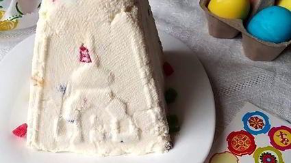 творожная пасха с цукатами без яиц