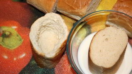 рыбный пудинг в багете