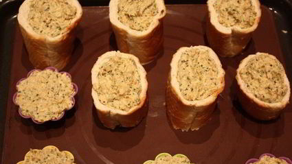 рыбный пудинг в багете