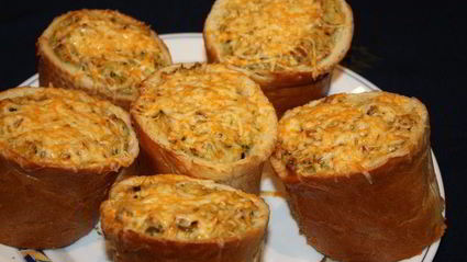 рыбный пудинг в багете