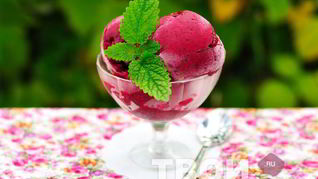 Сорбет из черной смородины и красного вина