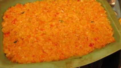 суфле из овощей под маслятами в сметане