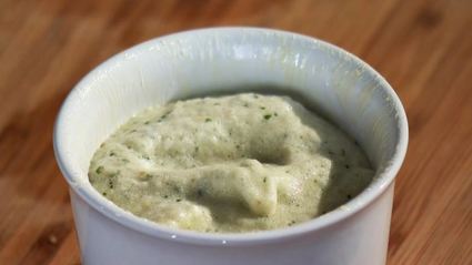 суфле из трески с медово-горчичным соусом и запеченными помидорами