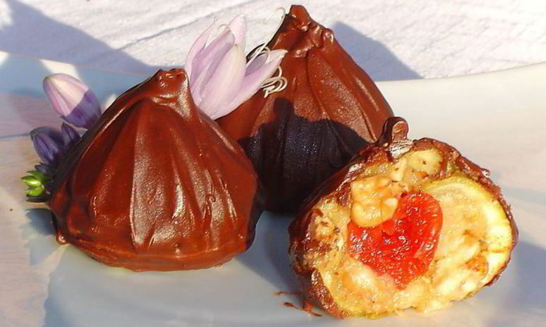 Рецепт трюфелей с инжиром, орехами, вялеными вишнями