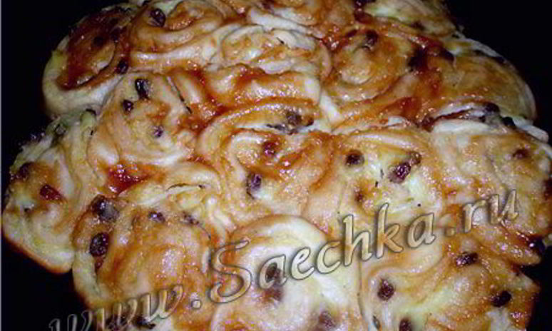 Рецепт завитушек с пудингом