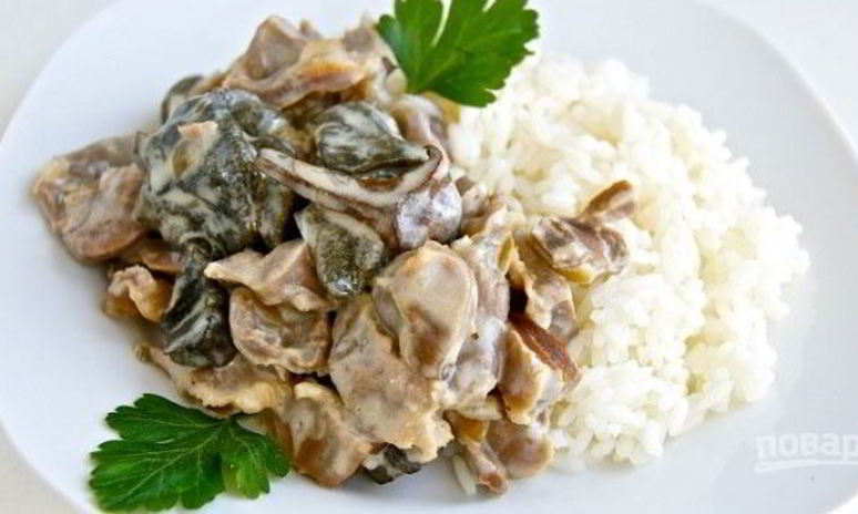 Рецепт гарнира к куриным желудкам