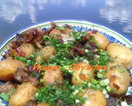Картофель с грибами на мангале
