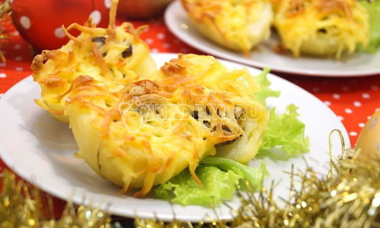 Рецепт картофеля с грибами в духовке