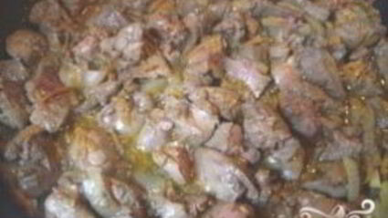 картофель с куриной печенью