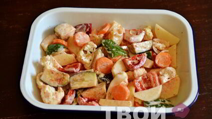 картофель с овощами