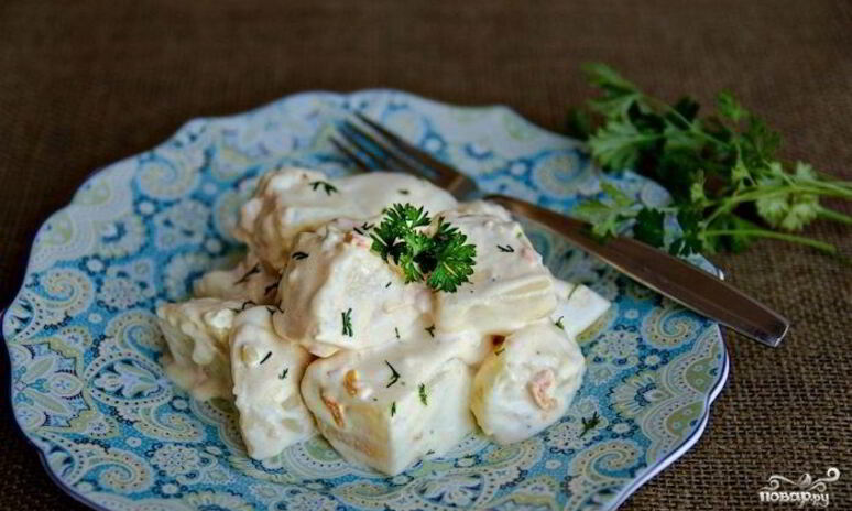 Рецепт картофеля в соусе альфредо